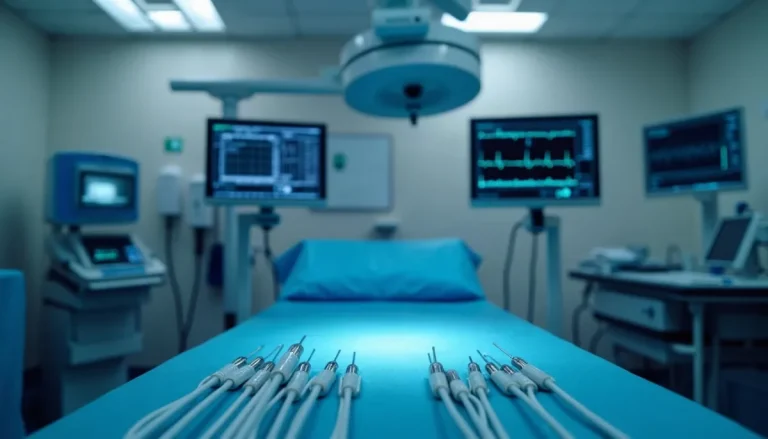 Εργαστήριο ηλεκτροφυσιολογίας με καθετήρες και οθόνες καρδιακού ρυθμού για κατάλυση κολπικής μαρμαρυγής